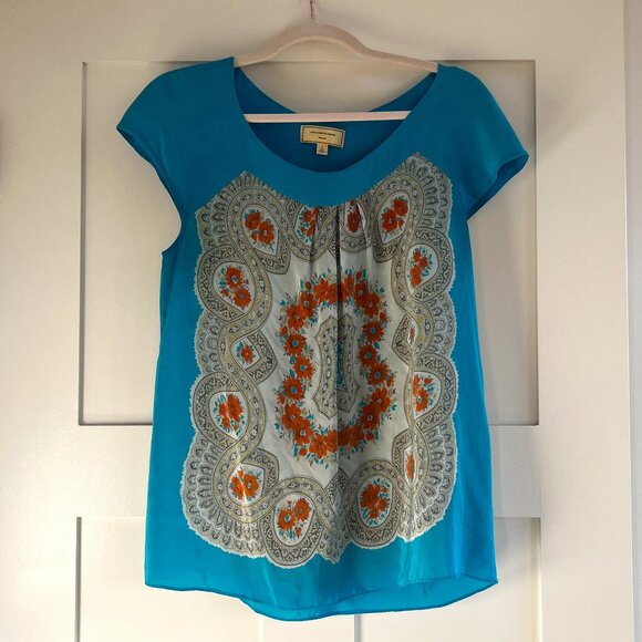 Anthropologie Moulinette Soeurs Fontes Silk Blouse Size Small - Picture 1 of 6